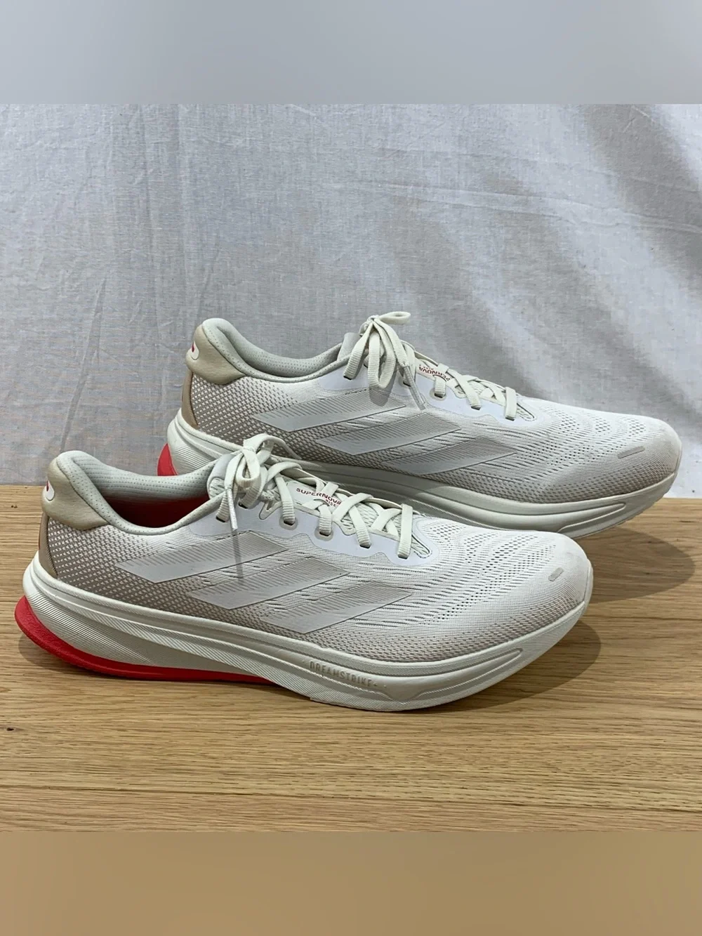 adidas Supernova Rise 2 Men’s Size 12 White Red Athletic Running Shoes
